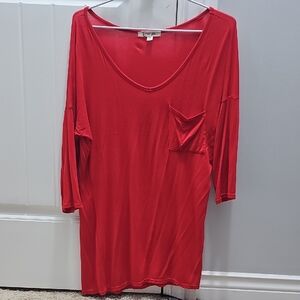 Energie Vibrant Red Scoop Neck Top M Ladies Womans